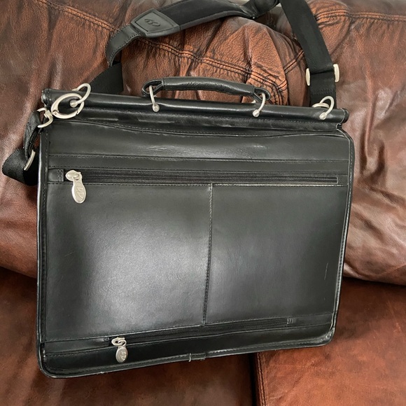 Leather brief case men’s black case - Picture 7 of 14